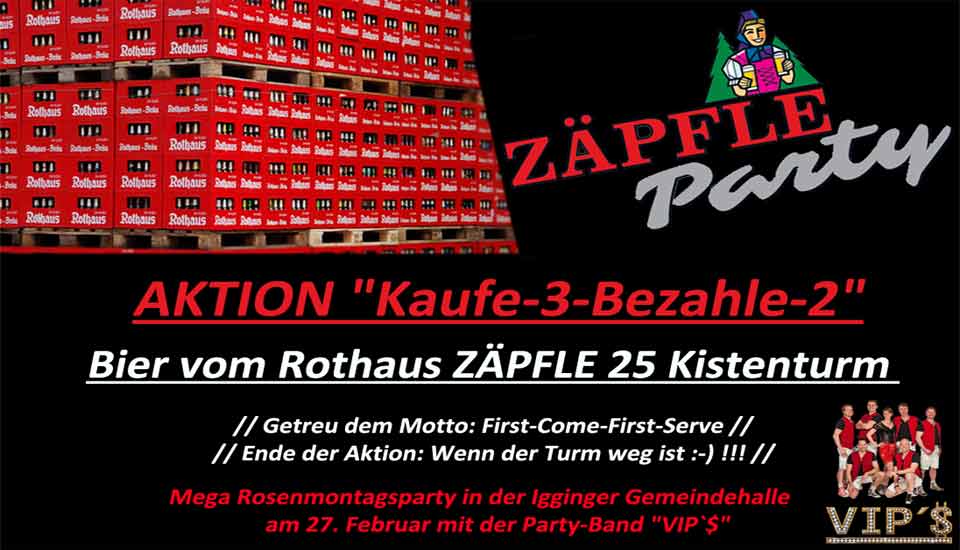 Rothaus ZÄPFLE AKTION „Kaufe-3-Bezahle-2“ First-Come-First-Serve … ;)