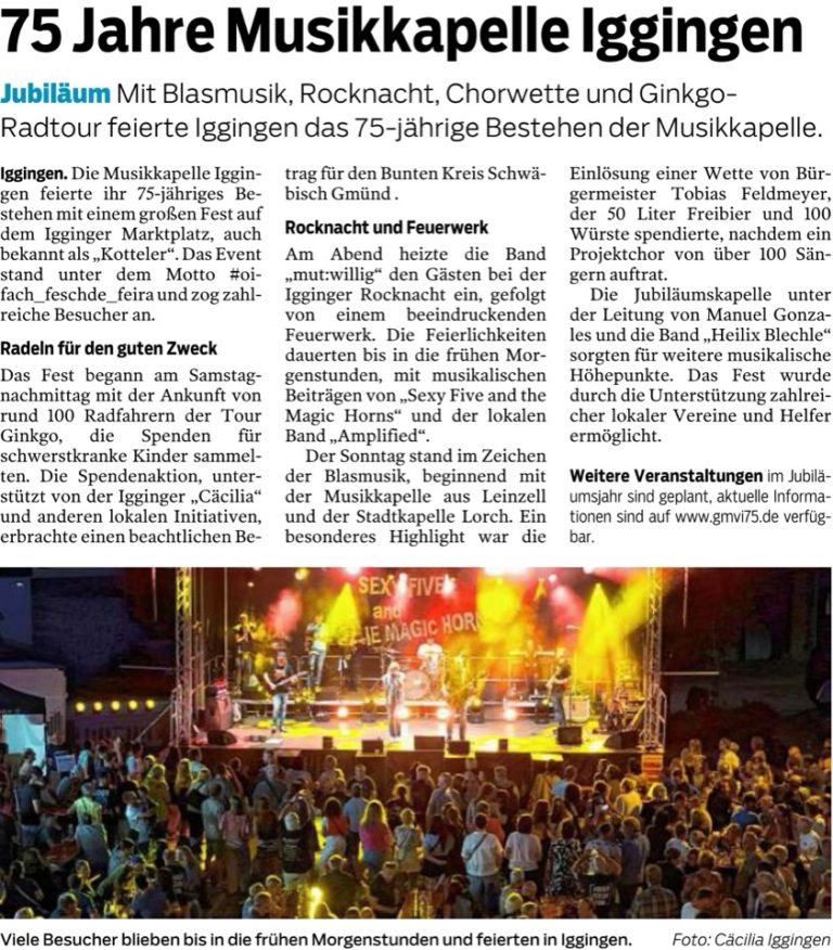 Artikel aus der Gmünder Tagespost vom 26.07.2025