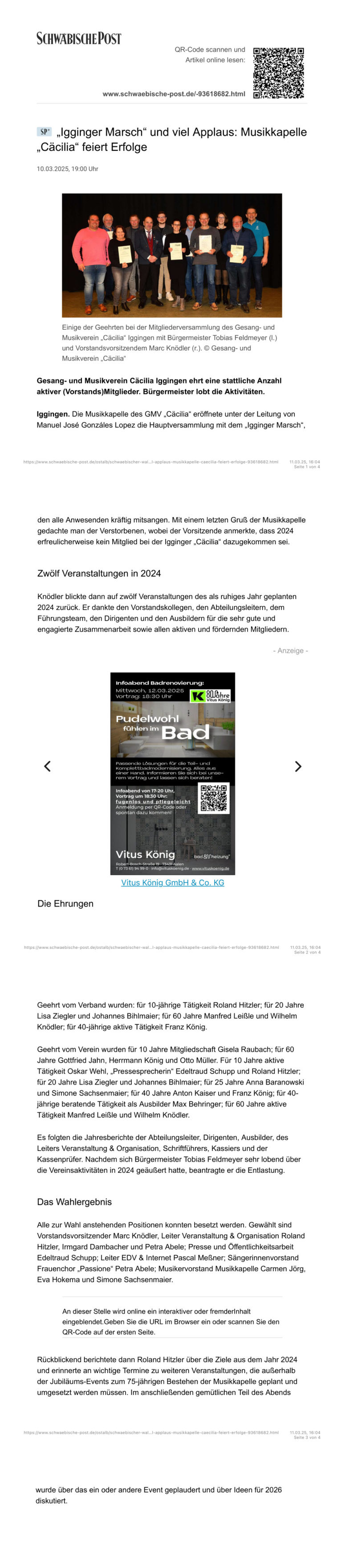 Artikel aus der Gmünder Tagespost vom 11.03.2025