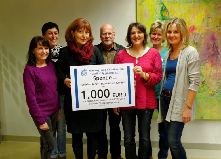 Spendenübergabe in Höhe von 1.000 Euro an die Brückenpflege - Schwäbisch Gmünd