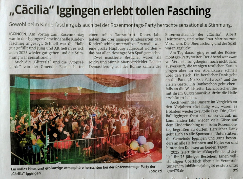 Artikel aus der Remszeitung vom 15.03.2025